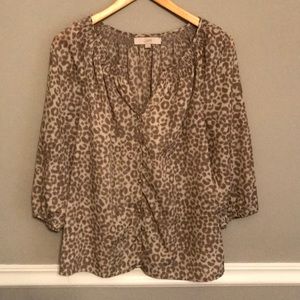 LOFT animal print blouse
